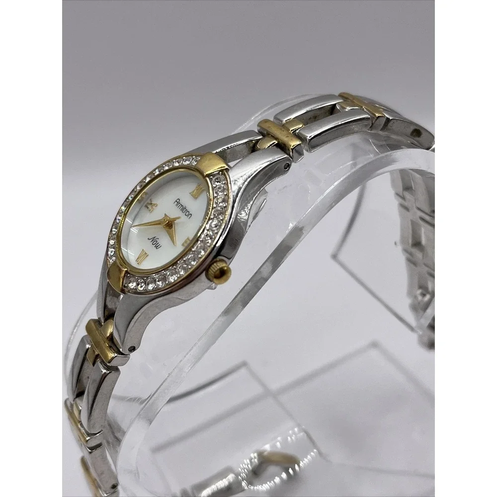 Armitron Now Women's Two Tone Crystal Accent‎ 75/3211 Quartz Watch- New Battery
